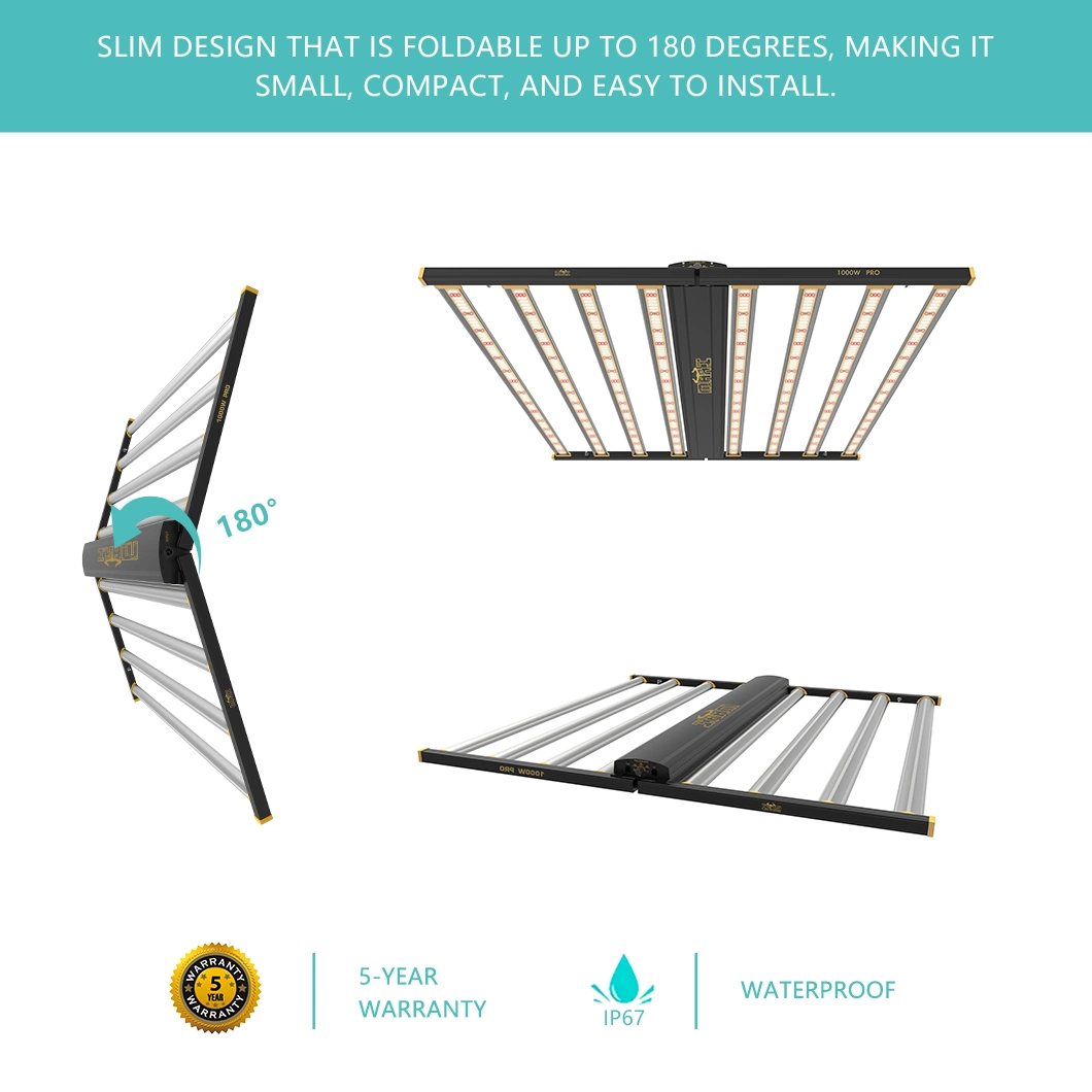 Saturn 1000W Smart Control Dimmable High Ppfd LED Grow Light Dlc Approved Full Spectrum Efficacy up to 2.8 Umol/J for Greenhouse/Horticulture